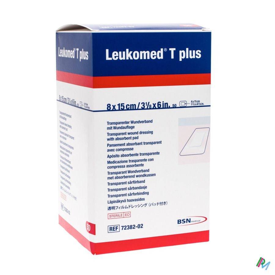 8cm x 15cm Leukomed T Plus transparent filmförband