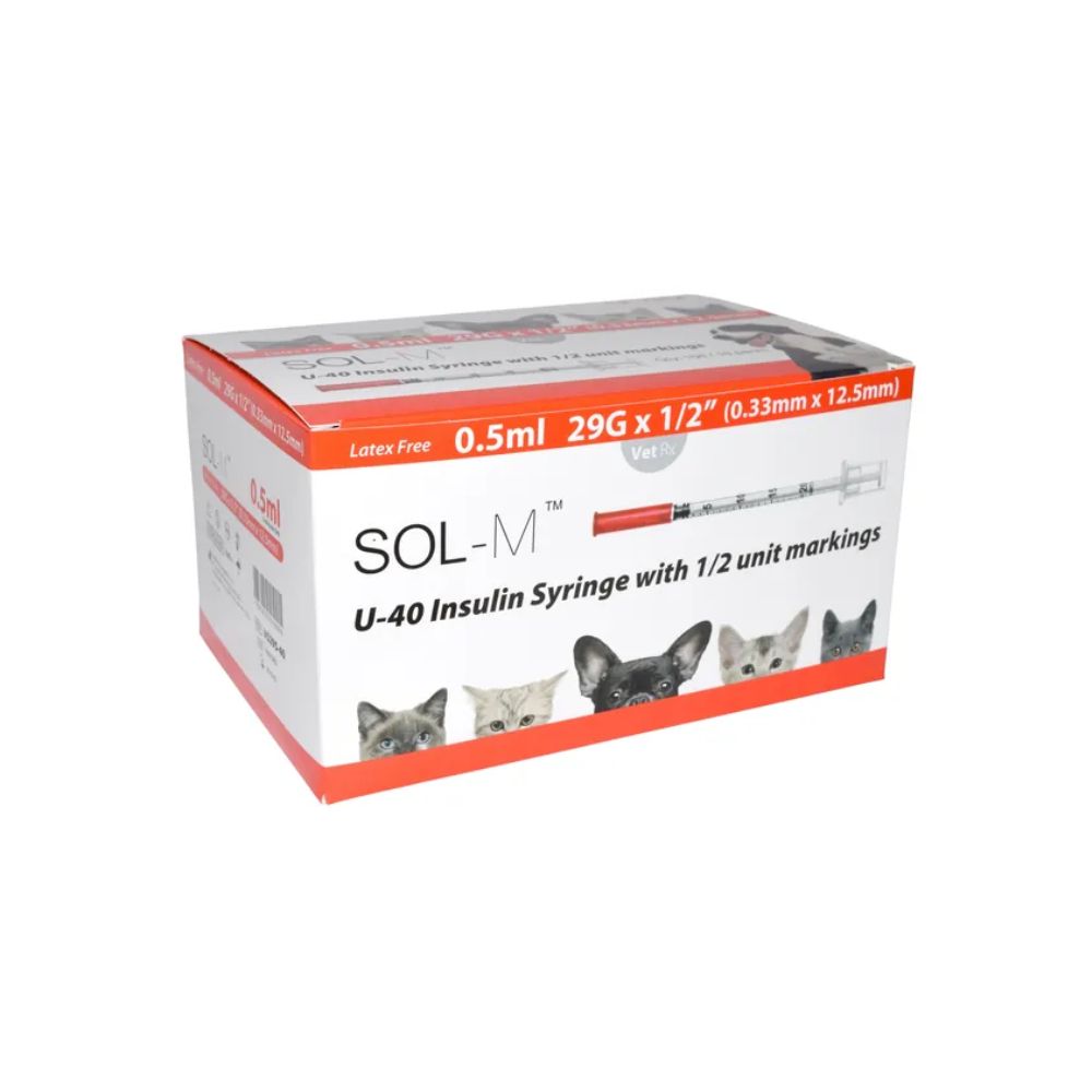 Sol-Vet 0,5 ml 29 g x 0,5 tum U40 spruta med fast nål