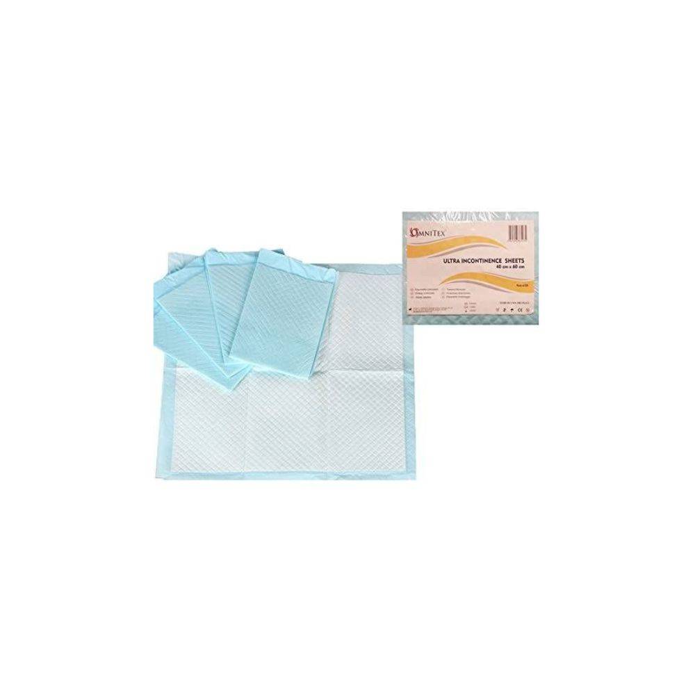 Omnitex 40cm x 60cm Ultra Disposable Stol Inkontinenslakan Paket med 25