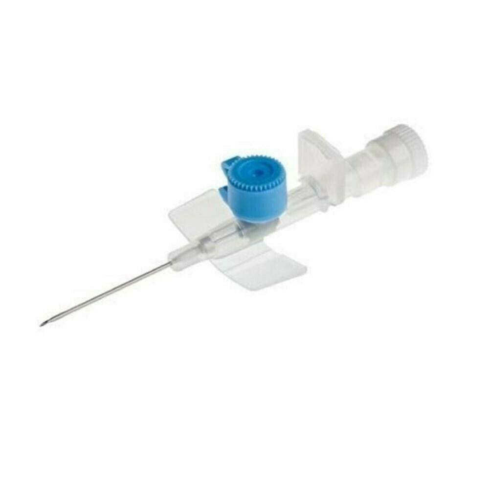 22g 25 mm blå BD Venflon IV bevingad kanyl med injektionsport
