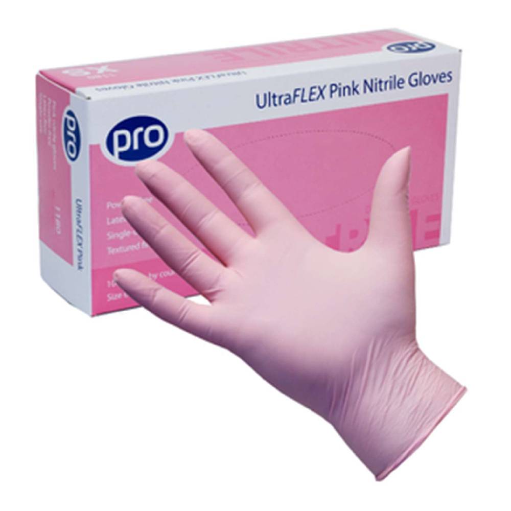 PRO UltraFLEX Pink Nitrile Handskar Box med 100 st