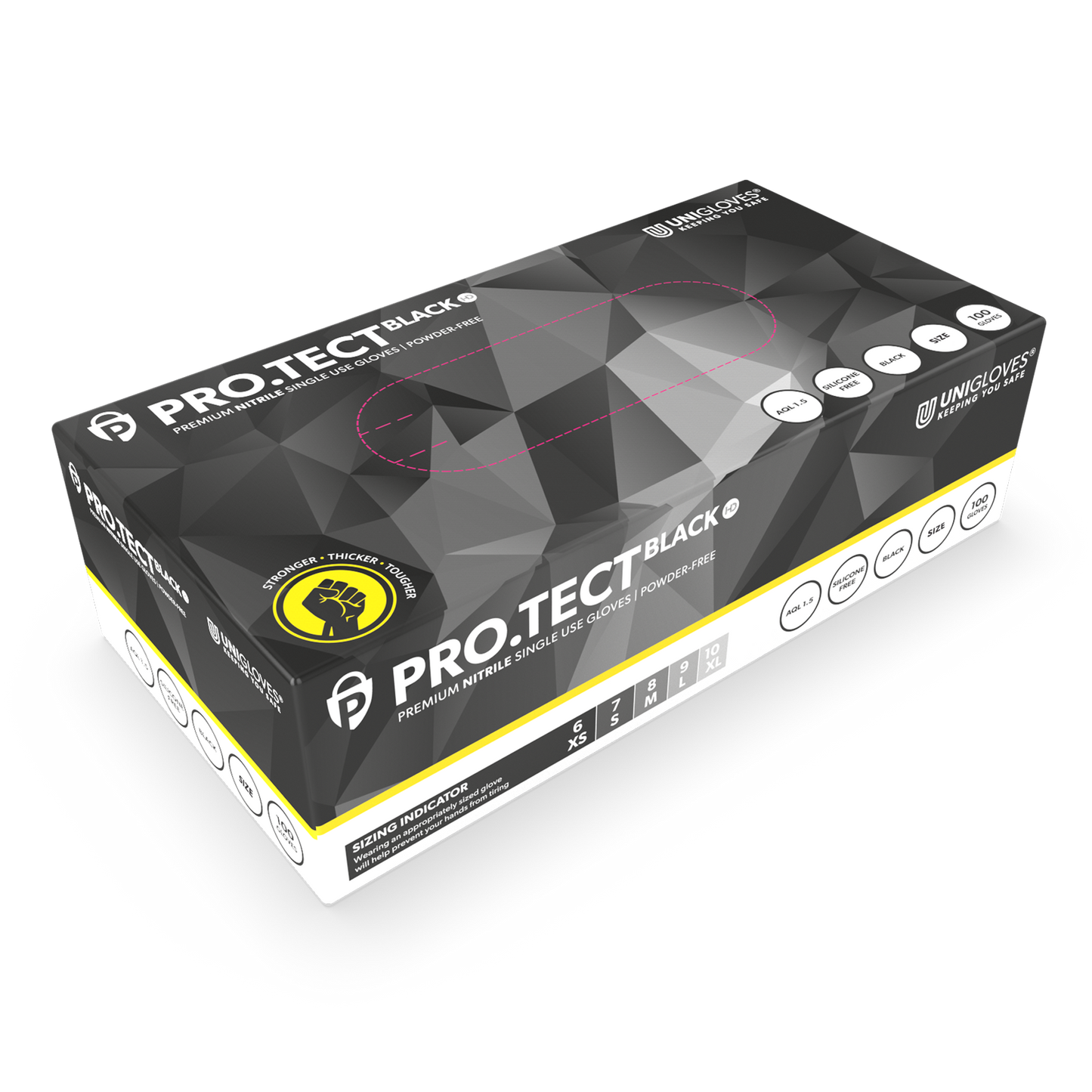 PRO.TECT Svarta HD Heavy Duty Nitrilhandskar