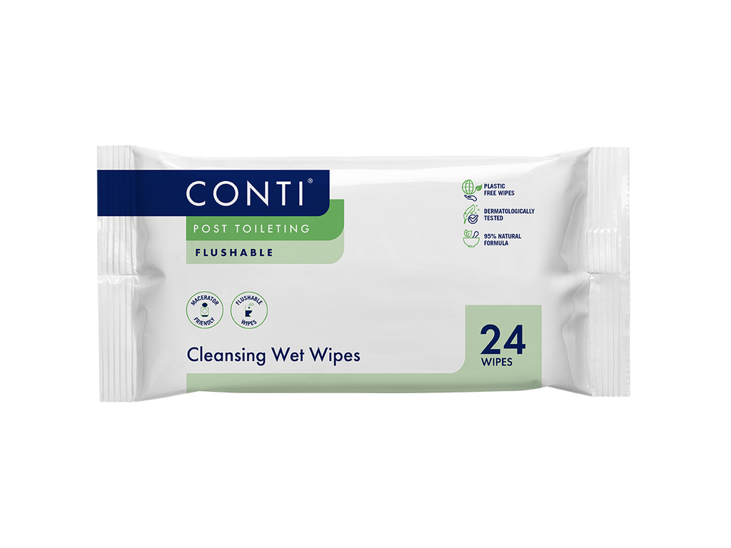 Conti® Post Toileting Wet Wipes Doftfria 24 Wipes