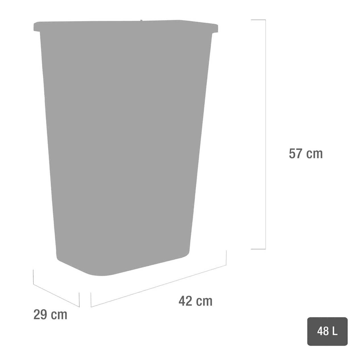 48 Liters Teqler Gul Skärande Avfall Behållare