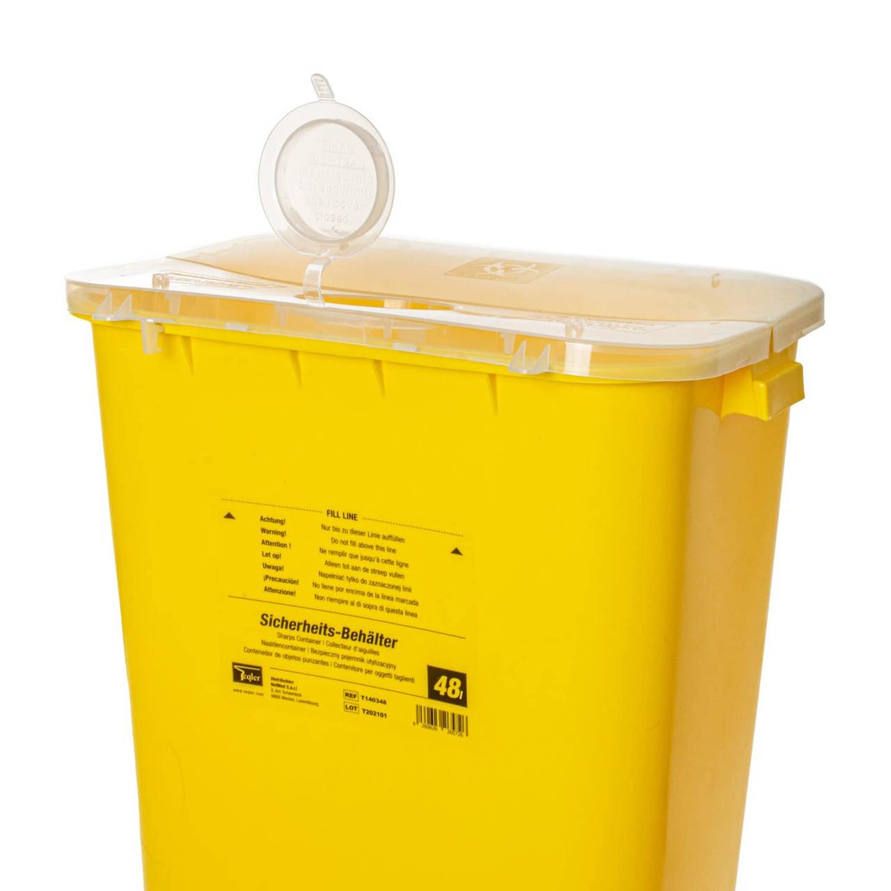48 Liters Teqler Gul Skärande Avfall Behållare