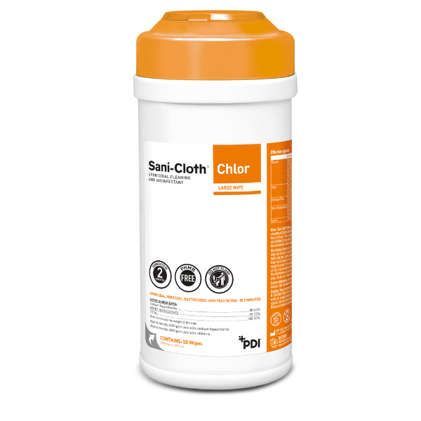 Sani-Cloth® Chlor Sporicid Wipe Tube med 50 st