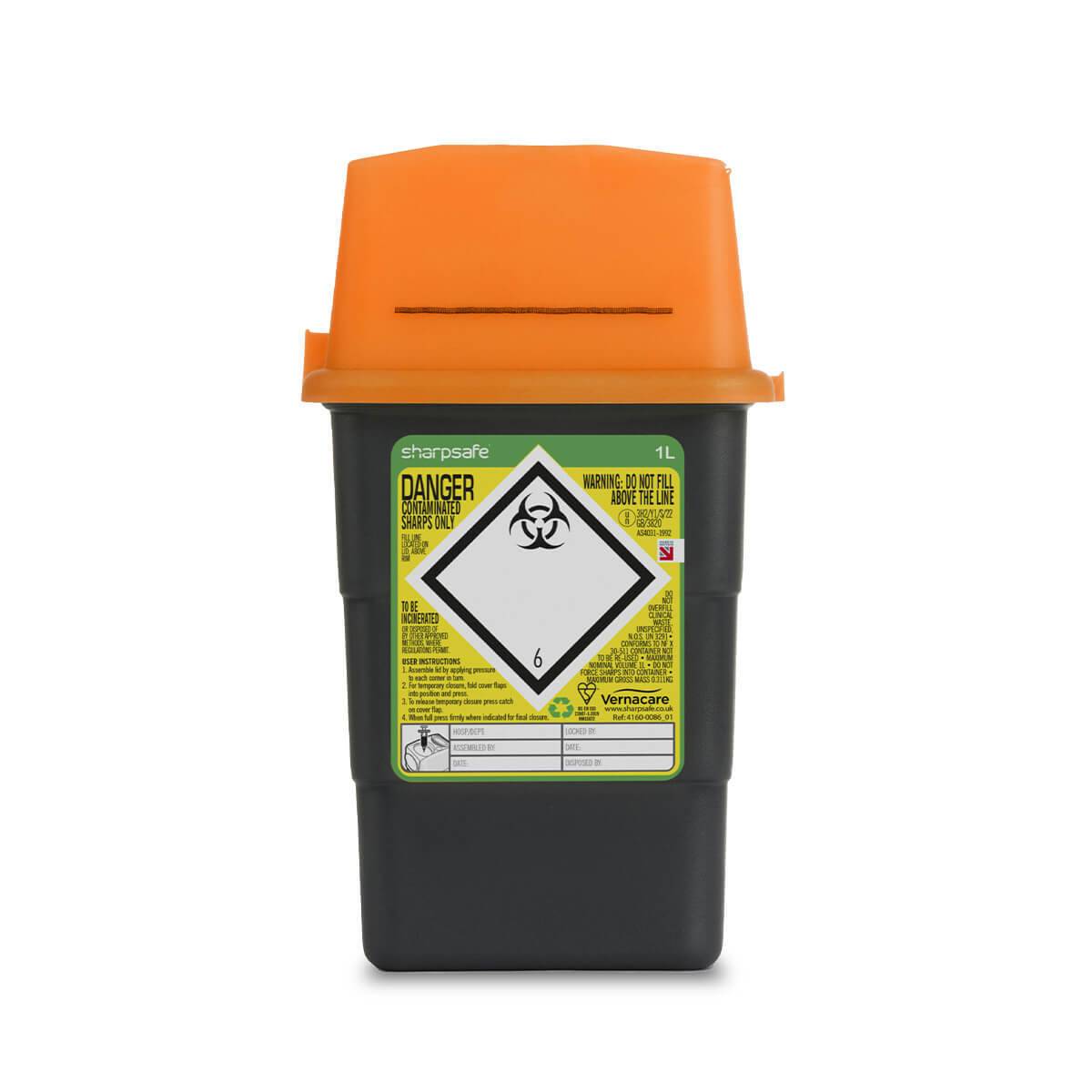 1 liter Sharpsafe orange avfallshink