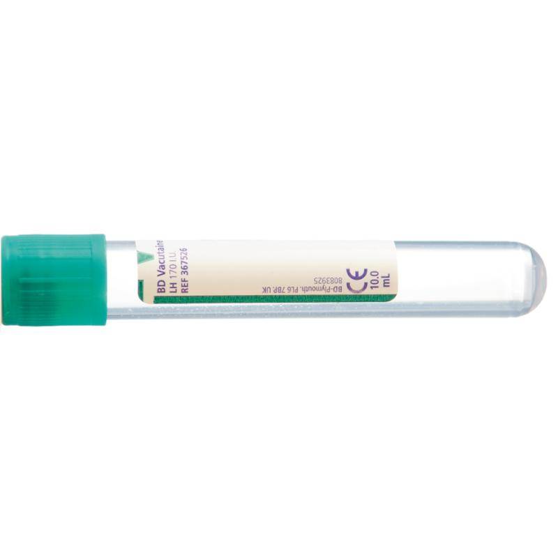 BD Vacutainer 10ml Heparin Plasma Gröna blodprovtagningsrör