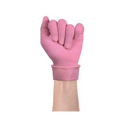 Rosa Ansell Micro-Touch NitraFree nitrilundersökningshandskar, förpackning med 100