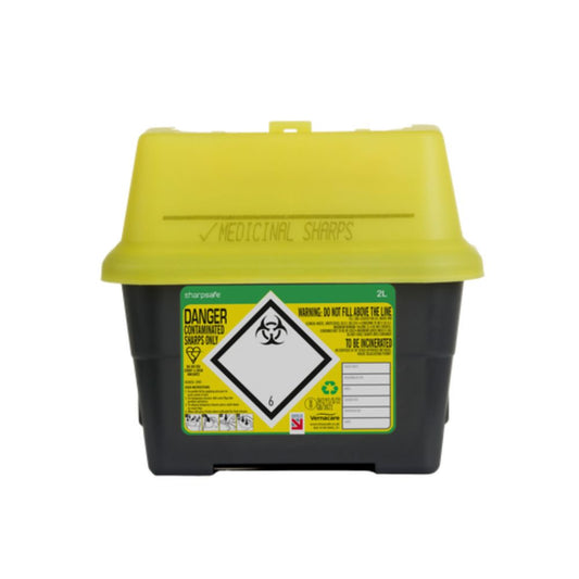 2 Liters Sharpsafe Gul Avfallshink