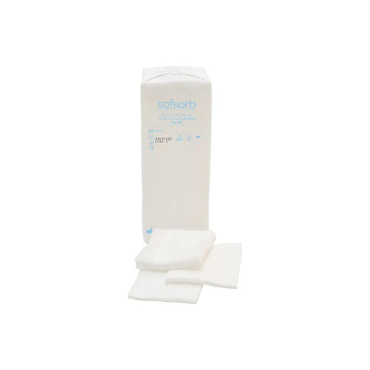 7,5 cm x 7,5 cm 4 Ply Sofsorb Non-woven Swabs Förpackning med 200