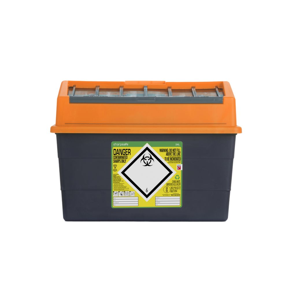 24 Liter Sharpsafe Orange Skärande Avfall Behållare