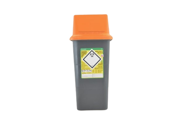 7 Liters Sharpsafe Grey Sharps Bin Orange Lock