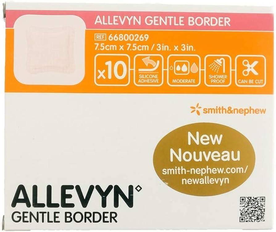 Allevyn Gentle Border 7,5 cm x 7,5 cm självhäftande skumförband