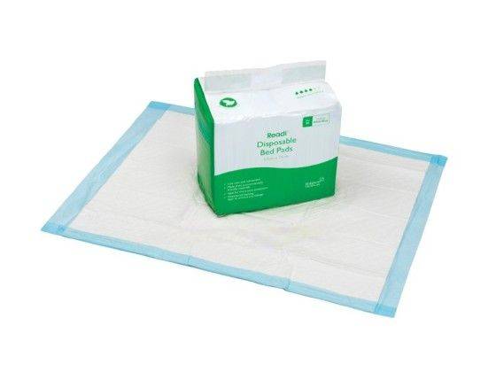 57 cm x 75 cm 10-lagers Readi engångs sängskydd Pack om 25