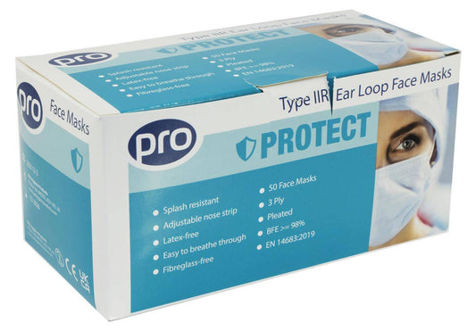 PRO Type IIR Ansiktsmask för öronögla, vätsketålig förpackning om 50 st
