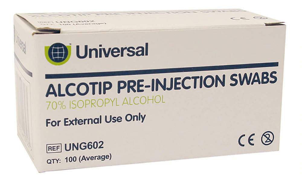 Universal Alcotip Pre Injection Swabs 70 % alkoholservetter