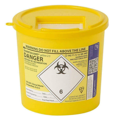 2,5 liter Sharpsguard Yellow Sharps Bin