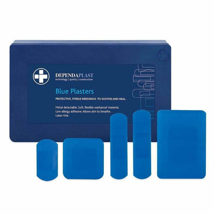 Dependaplast Blue Food Area Plasters - Assorted Size x 120 446 UKMEDI.CO.UK