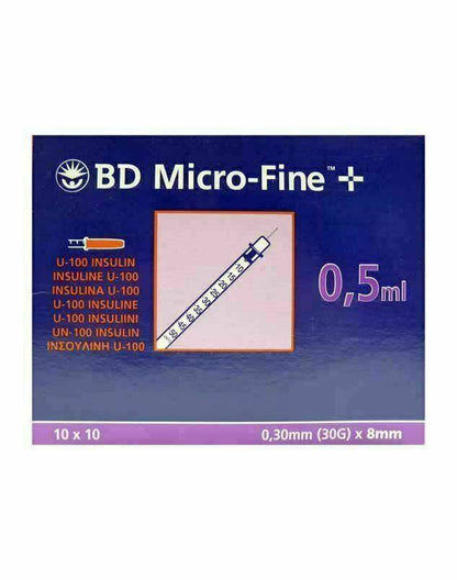 BD 0.5ml 30g 8mm BD Microfine Syringe and Needle u100 UKMEDI UK Medical Supplies