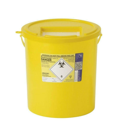 22 Litre Sharpsguard Yellow Sharps Bin DD475YL UKMEDI.CO.UK