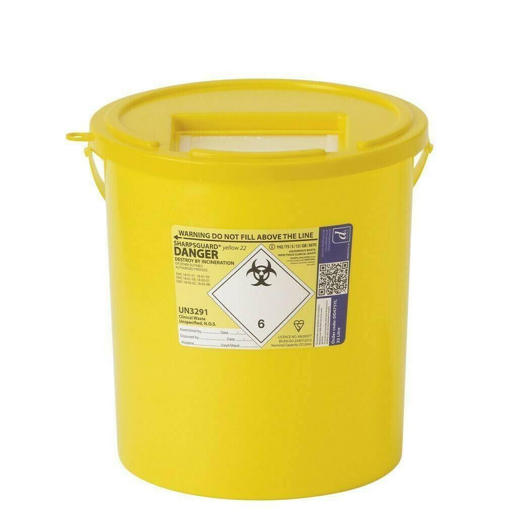 22 Liters Sharpsguard Gul Sharps Bin