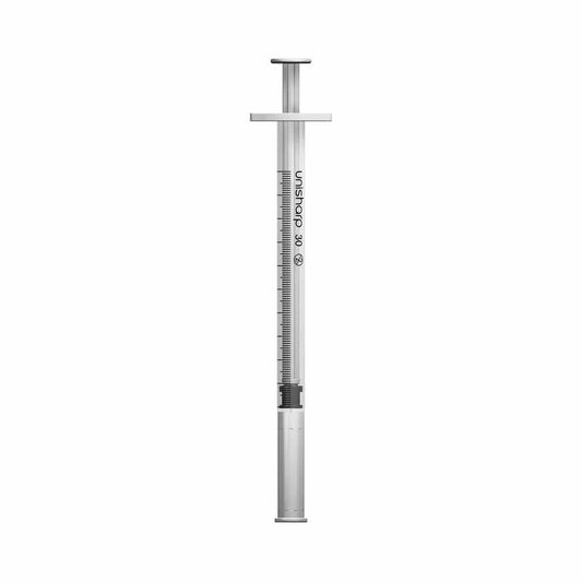 1 ml 0,5 tum 30 g Unisharp spruta & nål u100