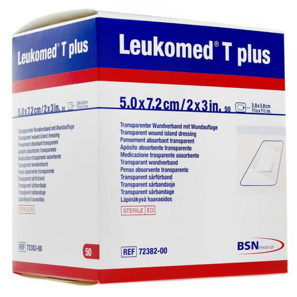 7,2 cm x 5 cm Leukomed T Plus transparent filmförband 7,2 cm x 5 cm