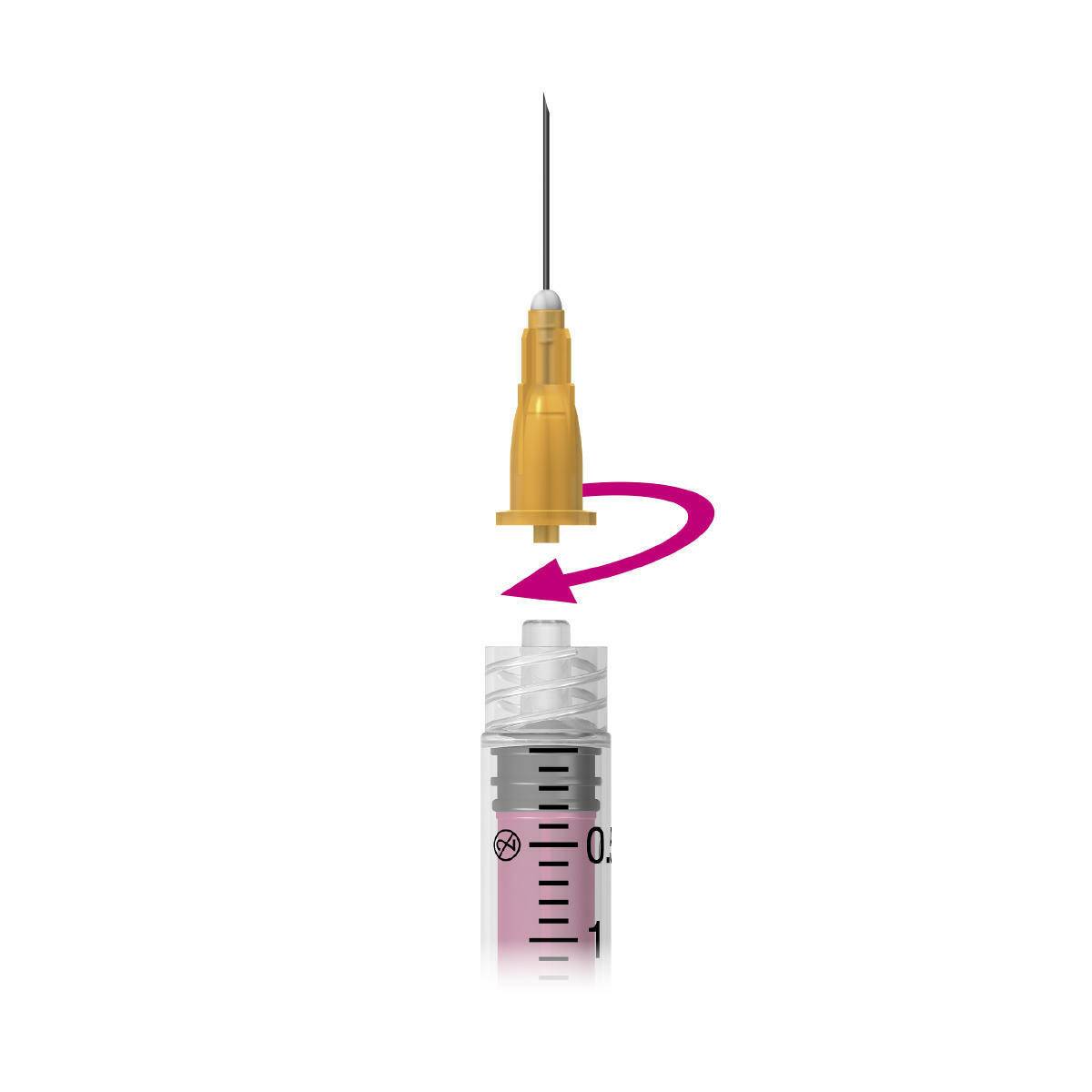 2.5ml Pink Nevershare Luer Lock Syringes - UKMEDI