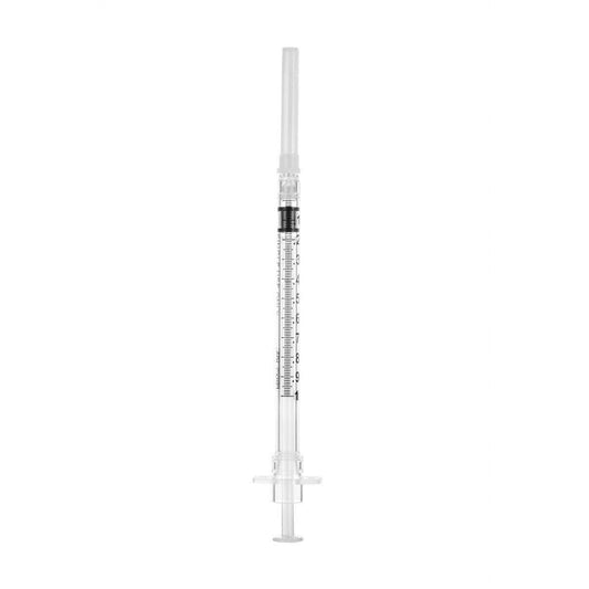 1 ml 25 g 5/8 tum Sol-Care säkerhetsspruta med fast nål