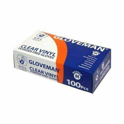 Gloveman Powder Free Clear Vinyl Handskar