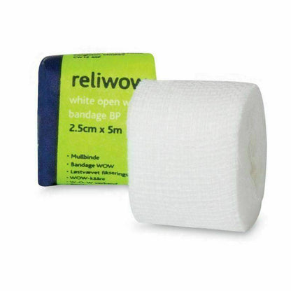 WOW Bandage 7,5cm x 5m Vit Öppen väv