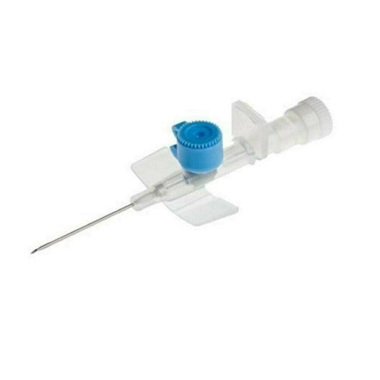 22g 25 mm blå BD Venflon IV bevingad kanyl med injektionsport
