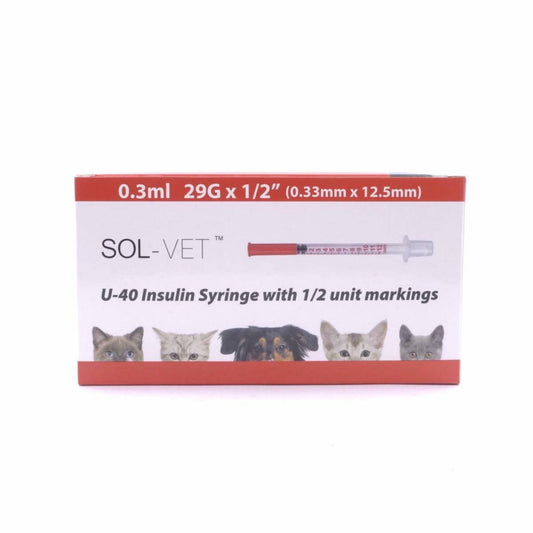 Sol-Vet 0.3ml 29g 0.5 inch U40 Syringe with Fixed Needle - UKMEDI