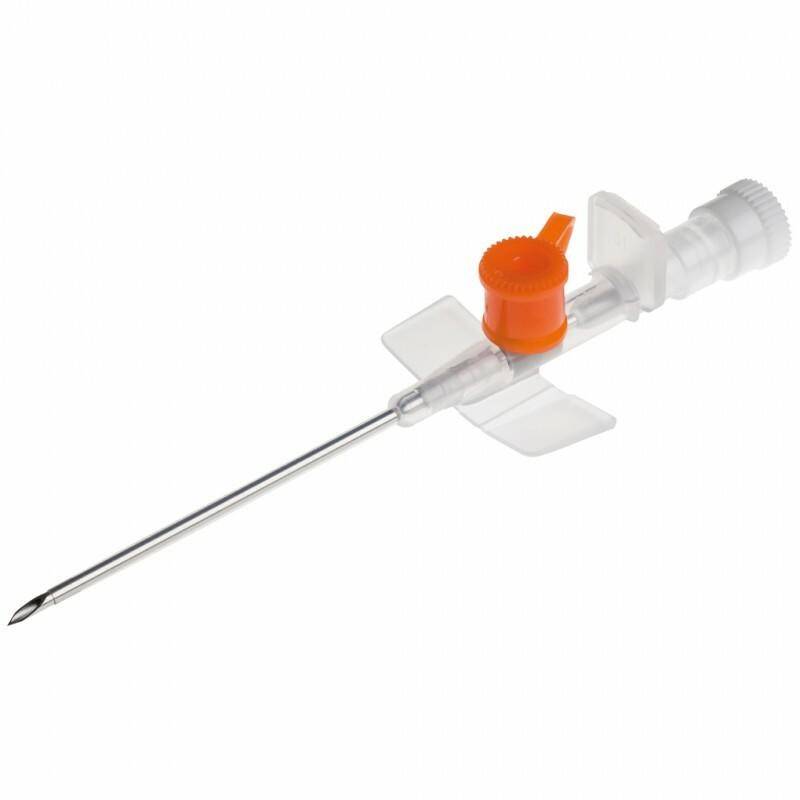 14g 45mm Orange BD Venflon IV Winged Cannula with Injection Port 391456 UKMEDI.CO.UK