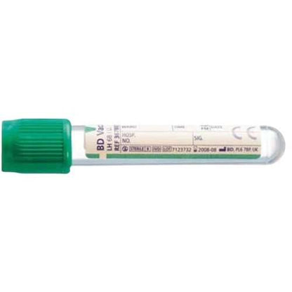 BD Vacutainer 4ml Plast Litium Heparin Tube, Grön Hemogard Stängning