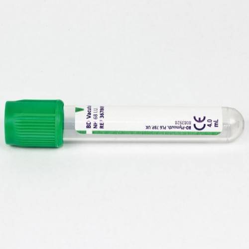 BD Vacutainer 4ml Tube Sodium Heparin tub