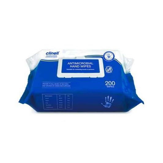 Clinell Antibacterial Hand Wipes Pack of 200 - UKMEDI