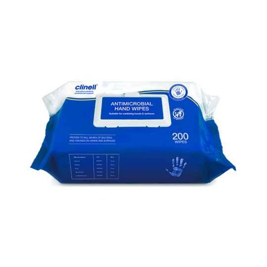 Clinell Antibacterial Hand Wipes Pack om 200 st