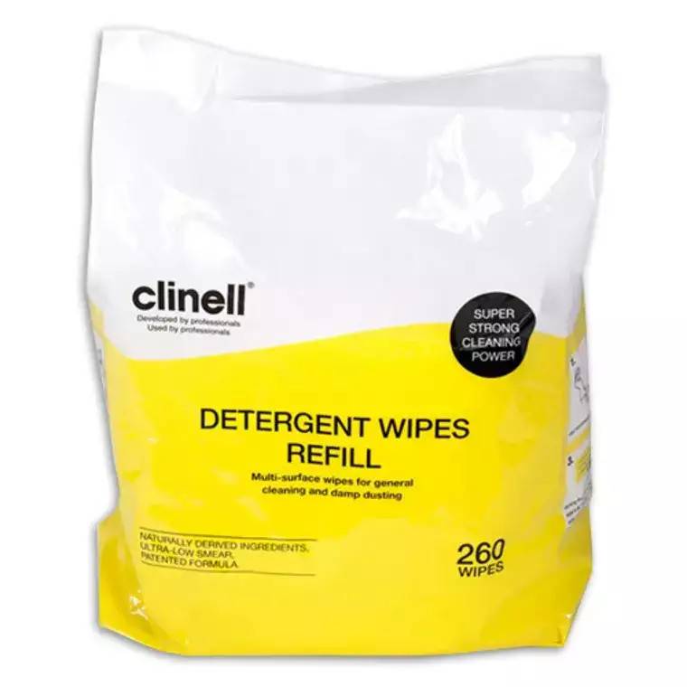 Clinell Detergent Wipes Refill Pack med 260 st