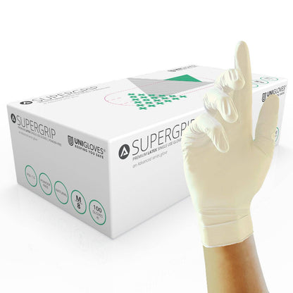 Unicare Supergrip Premium Latex undersökningshandskar box med 100 st