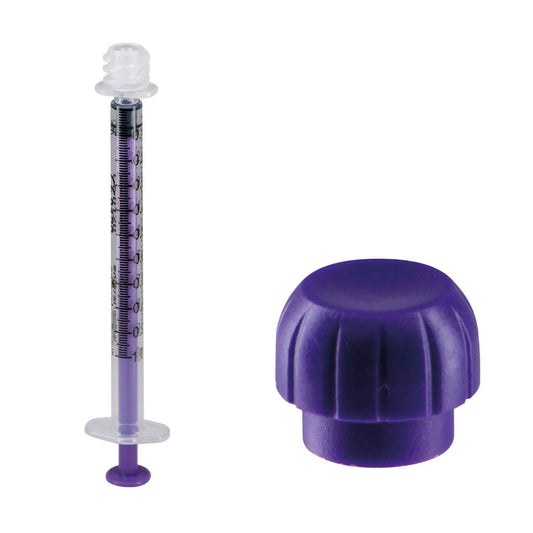 1 ml ENFit Låg Dos ISOSAF Engångsspruta & Tryckpassande Lock