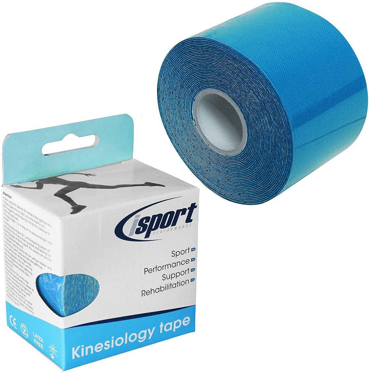 Blå Kinesiologitejp 5cm x 5m isport Performance