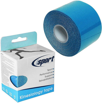 Blå Kinesiologitejp 5cm x 5m isport Performance