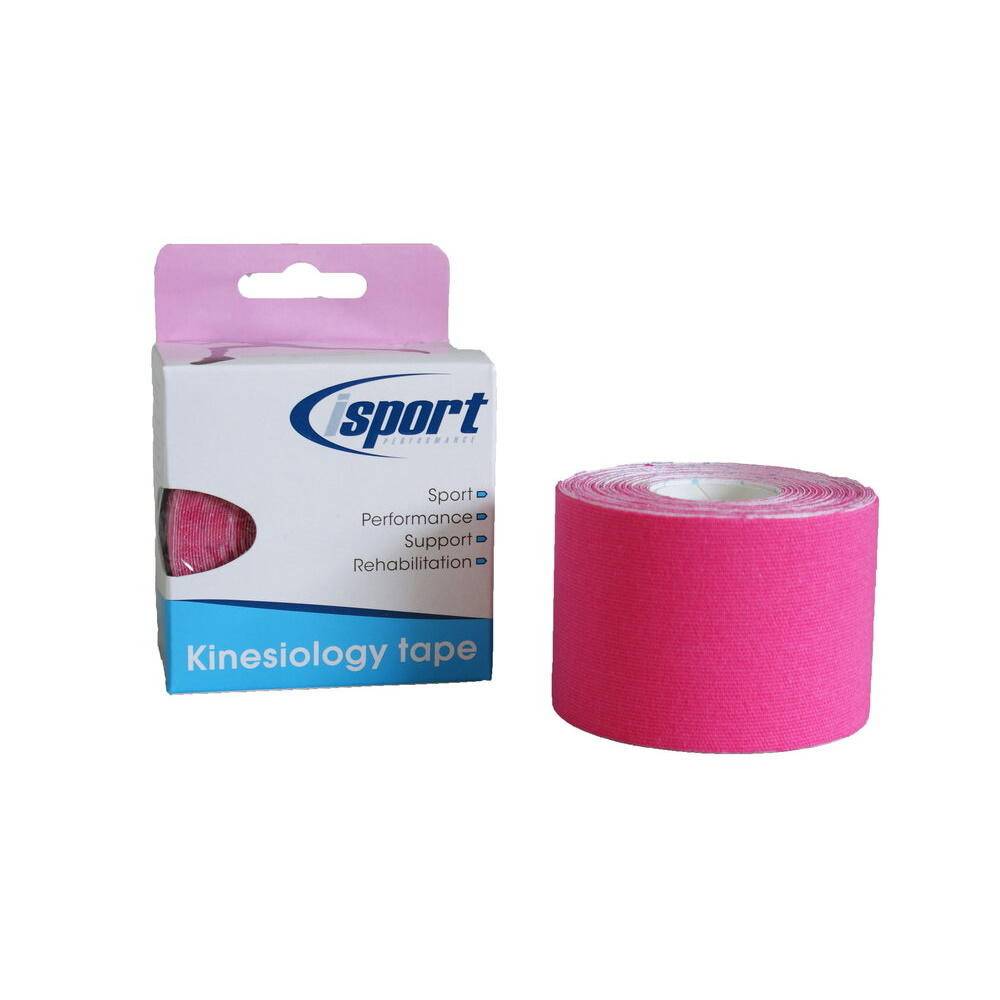 Rosa Kinesiologitejp 5cm x 5m isport Performance