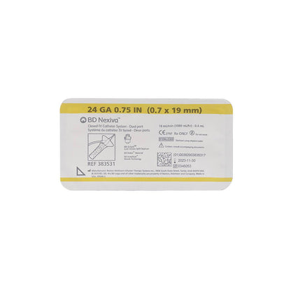 24g x 19mm BD Nexiva Closed IV Catheter System Dual Port