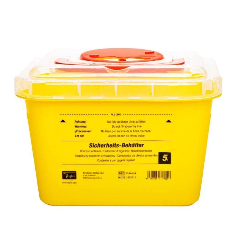 5 Liters Teqler Gul Skärande Avfall Behållare