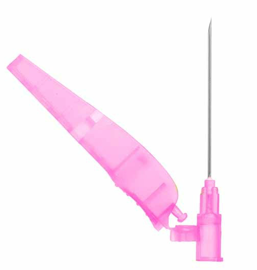 18g Pink 1.5 inch Terumo Agani Safety Needle - UKMEDI