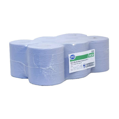 19 cm x 150 m PRO Blue 2-lagers Centrefeed Roll Pack om 6