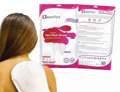 OMNITEX - Bed Bath Wet Wash Gloves Pack of 10 - OX-WGB10 UKMEDI.CO.UK UK Medical Supplies